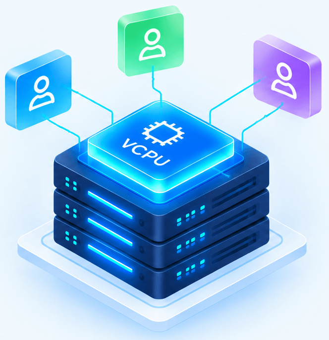 Shared vCPU