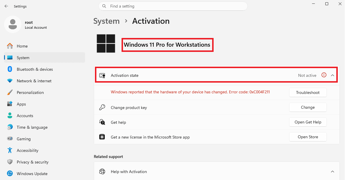 Windows 11 not activated